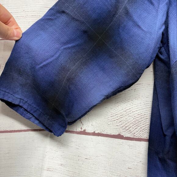 J. Jill Blue Plaid Notch V-Neck Pullover Rayon Blouse Tunic Top Size XL - Picture 6 of 12